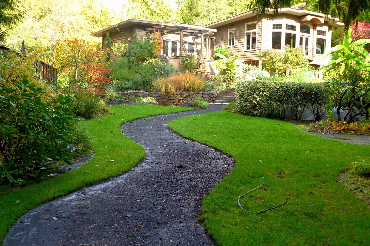 Landscaping with walkway